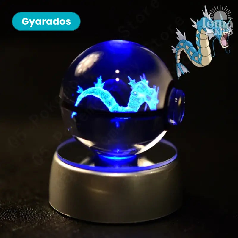 Pokébola de cristal 3D com LED Pokémon